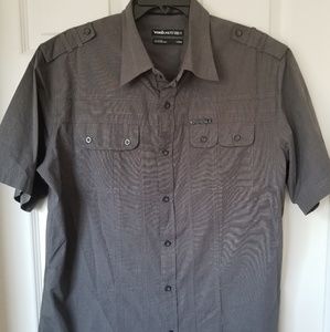 ECKO MENS CLEAN GRAY BUTTON DOWN SIZE L